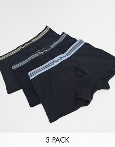 Набор из 3 черных боксеров-брифов Pepe Jeans-Черный цвет