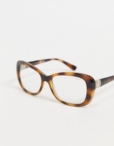 Большие очки с круглой оправой и стеклами с защитой от синего излучения Vogue 0VO2943SB-Коричневый цвет