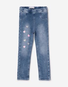 Джинсы Legging с сердечками для девочки Gloria Jeans
