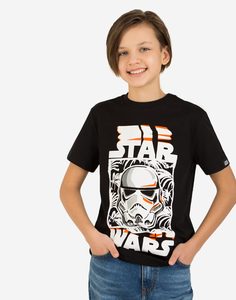 Чёрная футболка с принтом Star wars для мальчика Gloria Jeans