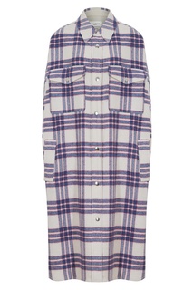 Голубое клетчатое пальто из шерсти Fontia Isabel Marant