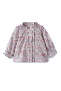 Блузка жемчужного цвета с цветочным принтом Perlini Bonpoint