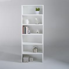 Книжный шкаф everett (laredoute) белый 139x200x30 см.