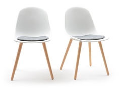 Комплект стульев wapong (laredoute) белый 45x81x57 см.