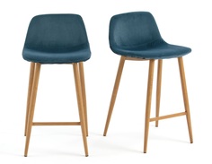 Комплект барных стульев iéna (laredoute) синий 51x88x46 см.