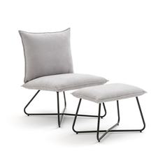 Кресло с подставкой для ног ruby (laredoute) серый 65x83x70 см.