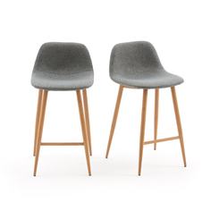 Комплект барных стульев nordie (2 шт) (laredoute) серый 51x88x45 см.