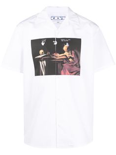 Off-White рубашка с короткими рукавами и графичным принтом