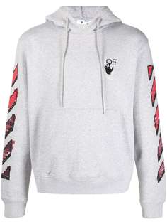 Off-White худи с кулиской и логотипом