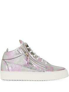 Giuseppe Zanotti кроссовки на шнуровке с эффектом металлик