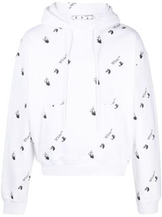 Off-White худи с кулиской и логотипом
