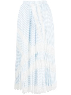 Ermanno Scervino плиссированная юбка миди с кружевными вставками