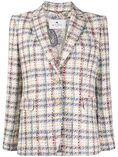 ETRO однобортный блейзер из ткани букле