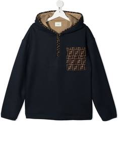 Fendi Kids худи с логотипом FF