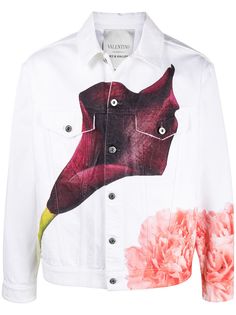 Valentino джинсовая куртка Flowersity