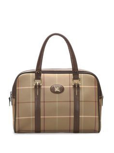 Burberry Pre-Owned клетчатая сумка-тоут с нашивкой-логотипом