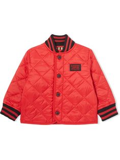 Burberry Kids стеганый бомбер