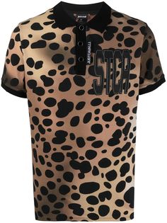 Just Cavalli рубашка поло с леопардовым принтом и логотипом