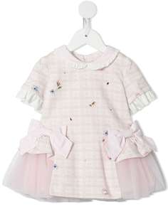 Lapin House платье с тюлем и цветочным принтом