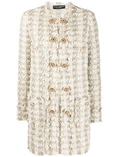 Dolce & Gabbana твидовое пальто на пуговицах