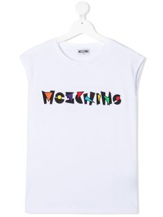 Moschino Kids топ без рукавов с вышитым логотипом