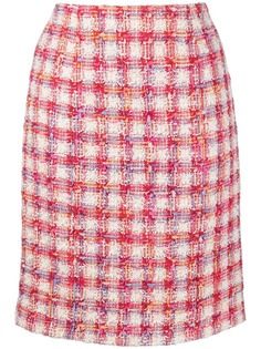 Chanel Pre-Owned твидовая юбка в клетку
