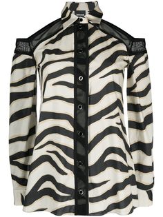 Just Cavalli блузка с длинными рукавами и зебровым принтом