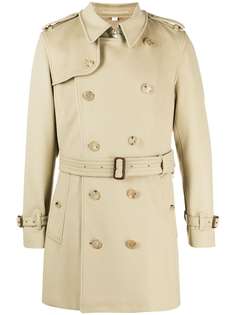 Burberry двубортное пальто с поясом
