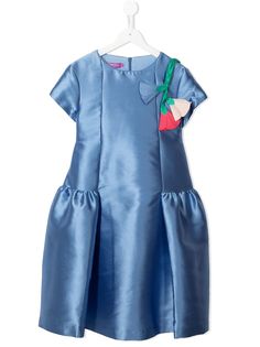 Valmax Kids расклешенное платье с цветочной аппликацией