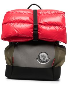 Moncler рюкзак со вставками и нашивкой-логотипом