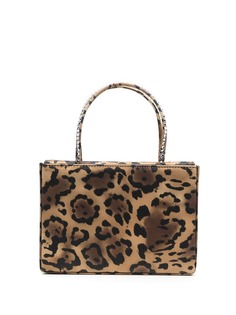 Amina Muaddi сумка-тоут Gilda размера мини с леопардовым принтом