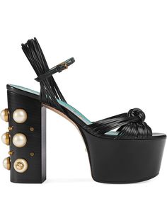 Gucci босоножки на платформе с перекрученными ремешками