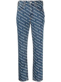 Alexander Wang прямые джинсы с завышенной талией и логотипом