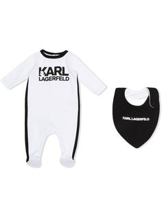Karl Lagerfeld Kids комплект из комбинезона и нагрудника с логотипом