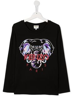 Kenzo Kids футболка с длинными рукавами и принтом