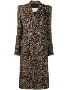 Alexandre Vauthier двубортное пальто с леопардовым принтом