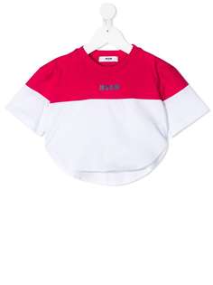 Msgm Kids блузка в стиле колор-блок с логотипом
