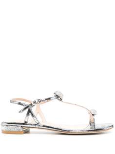 Stuart Weitzman декорированные босоножки с открытым носком