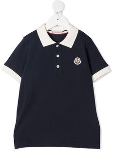 Moncler Enfant рубашка поло с короткими рукавами и нашивкой-логотипом