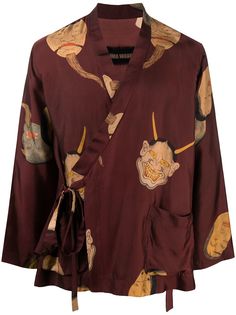 Uma Wang жакет-кимоно с графичным принтом