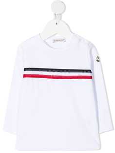 Moncler Enfant футболка с контрастными полосками