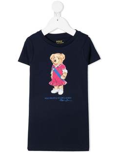 Ralph Lauren Kids платье-футболка с принтом Polo Bear