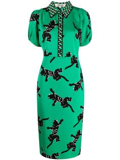 DVF Diane von Furstenberg платье миди с принтом