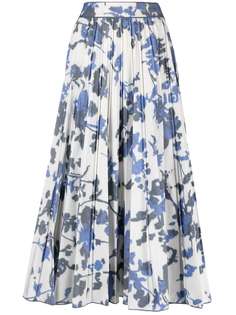 Agnona плиссированная юбка миди с цветочным принтом