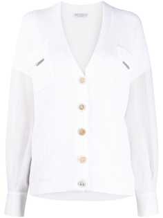 Brunello Cucinelli Kids кардиган с прозрачными рукавами