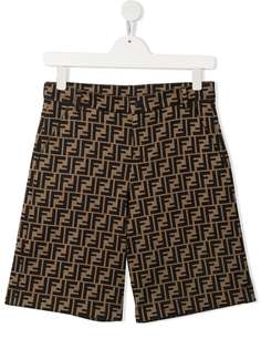 Fendi Kids шорты с логотипом FF