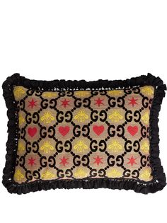 Gucci бархатная подушка с узором GG Supreme
