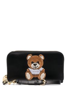 Moschino кошелек на молнии с вышитым логотипом