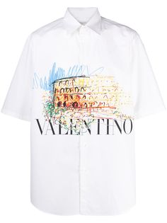 Valentino рубашка с графичным принтом