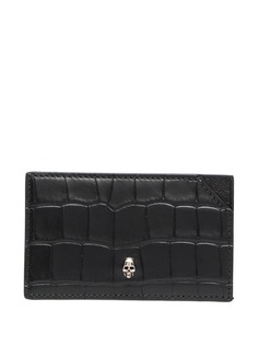 Alexander McQueen картхолдер с тиснением и декором Skull